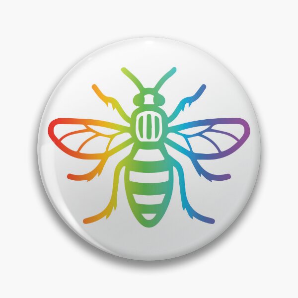 Item preview, Manchester Pride - Manchester Bee in Rainbow Flag Colours LGBTQ+ designed and sold by Vision-Tees.