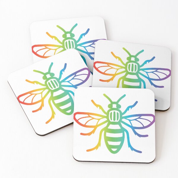 Item preview, Manchester Pride - Manchester Bee in Rainbow Flag Colours LGBTQ+ designed and sold by Vision-Tees.