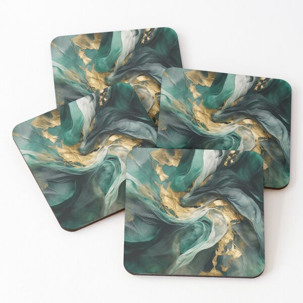 Item preview, Green and Gold Abstract designed and sold by BilgePaksoylu.