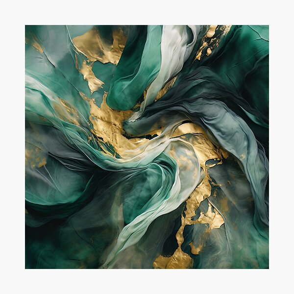 Item preview, Green and Gold Abstract designed and sold by BilgePaksoylu.