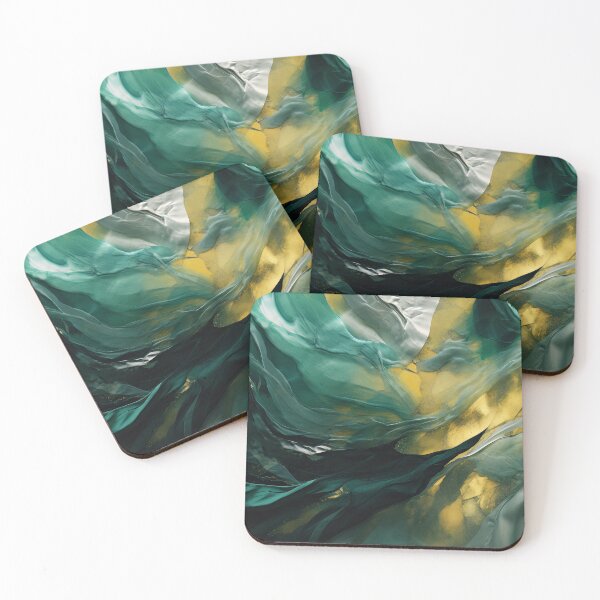 Item preview, Green and Gold Abstract designed and sold by BilgePaksoylu.