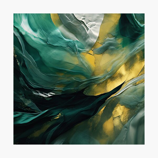 Item preview, Green and Gold Abstract designed and sold by BilgePaksoylu.