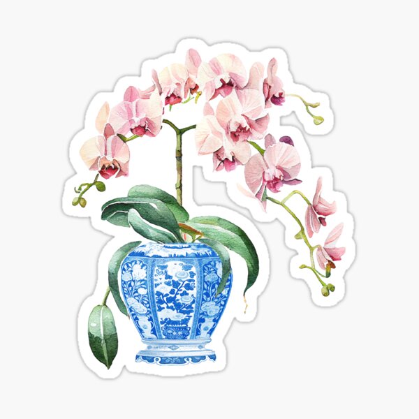 Item preview, New Orchid in blue white planter designed and sold by Yunihadi.