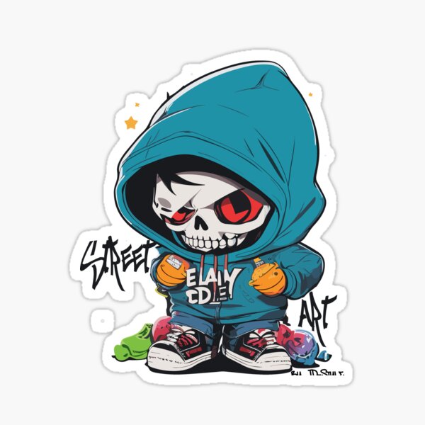 Street Art Skull Sticker