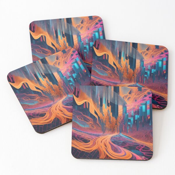 Item preview, Vibrant Abstract Landscape: Exploring the Harmonious Interplay of Data designed and sold by FemmeFlair.