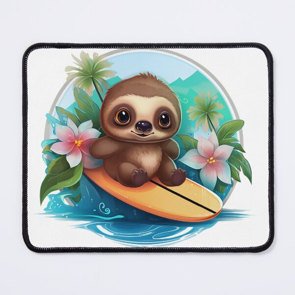 Item preview, Surfing baby sloth designed and sold by Kona Cat Creationz.