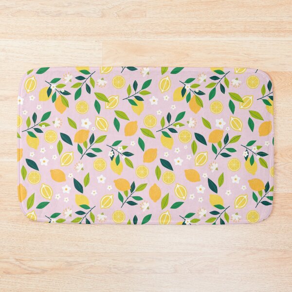 Summer Garden with Fresh Lemons Bath Mat