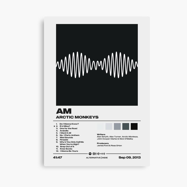 AM by Arctic Monkeys Album Poster Canvas Print