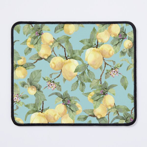 Item preview, Watercolor lemon drawing on blue designed and sold by orsinha.