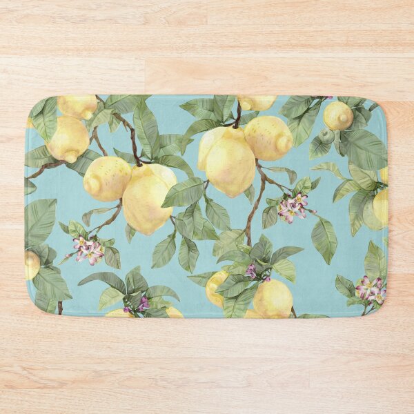 Item preview, Watercolor lemon drawing on blue designed and sold by orsinha.