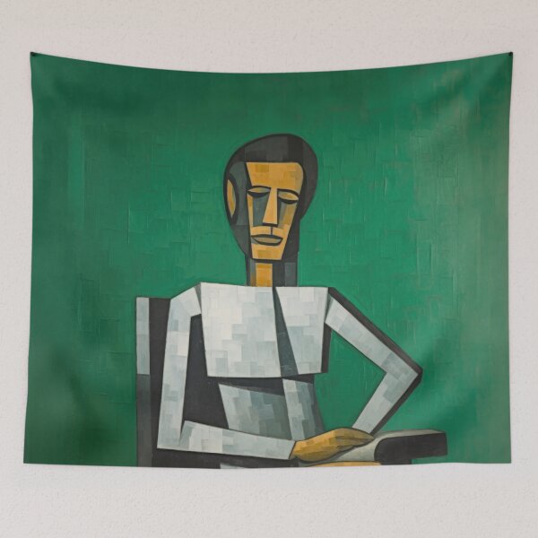 Item preview, Cubist Woman in Wooden Chair designed and sold by YoPedro.