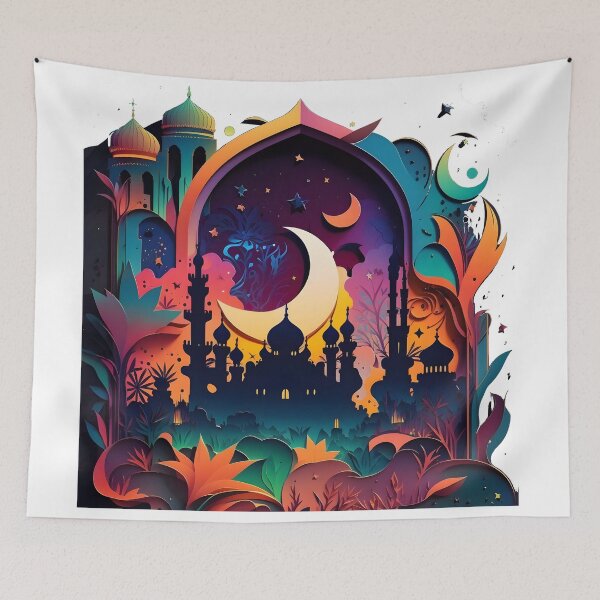 Artikelvorschau, Moschee, Neon-Traumlandschaft, bunte Moschee, Neon-islamisches Thema, Muslim, islamische Geschenke entworfen und verkauft von omar-sticker11.