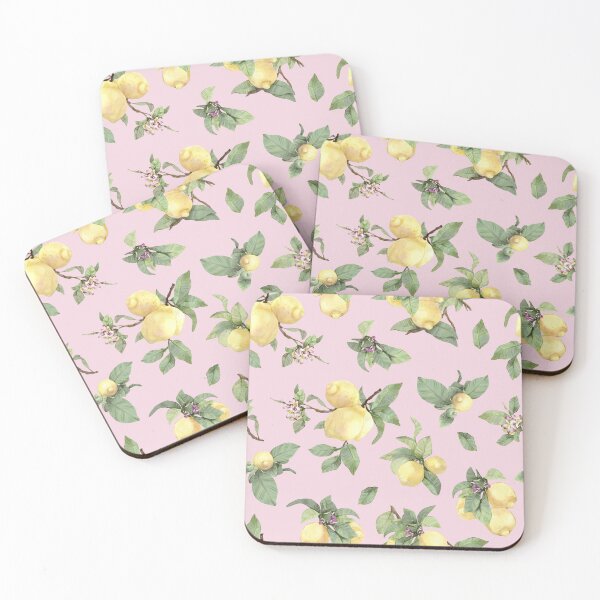 Item preview, Watercolor lemon drawing on pink designed and sold by orsinha.