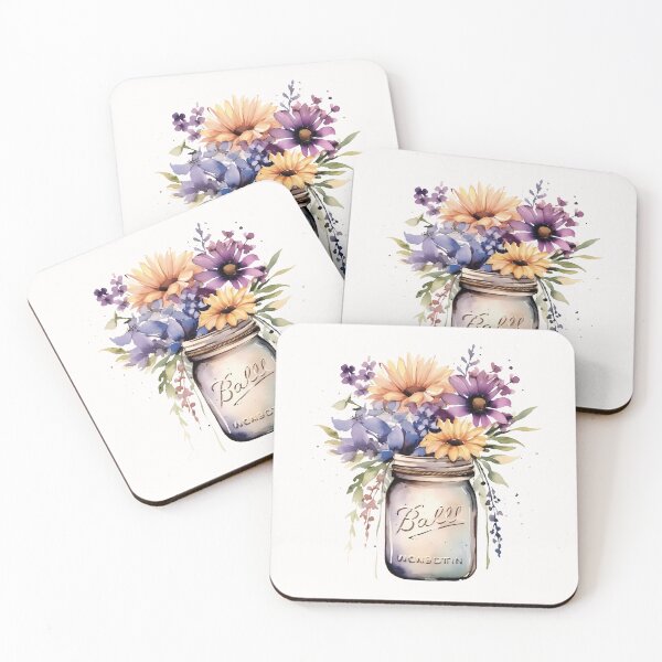 Item preview, wild flowers in a mason jar designed and sold by BuxomBabe21.