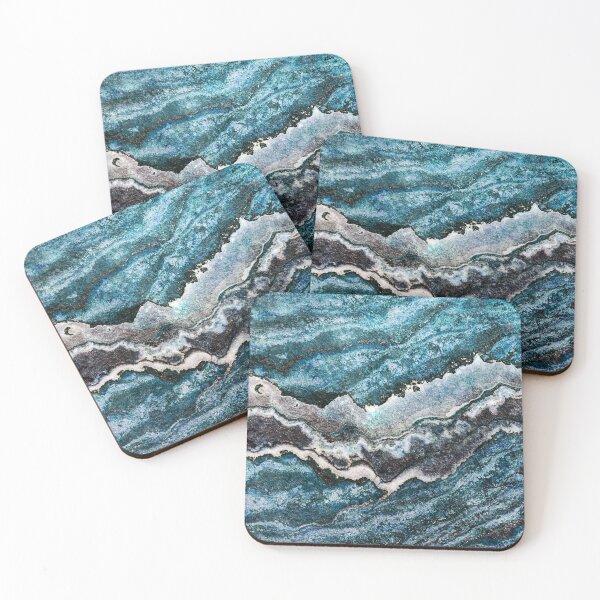 Item preview, Layers of Stone 1 (Blue)  - Abstract Wall Art  designed and sold by ArtRamenUSA.