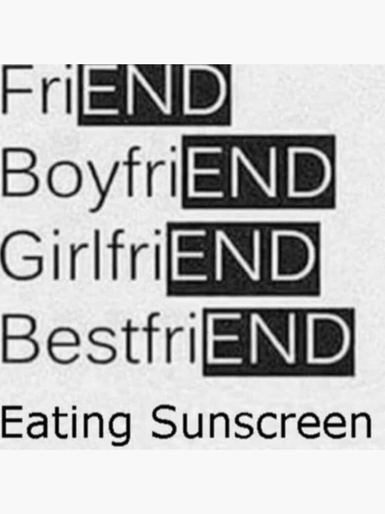 Eating sunscreen shirt Sticker for Sale by toastboy42
