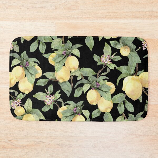 Item preview, Watercolor lemon drawing on black designed and sold by orsinha.