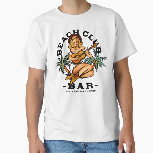 Item preview, Beach Club Bar: Sailor Jerry Style Retro Pinup Guitar Girl designed and sold by The Whiskey Ginger Design Shop.