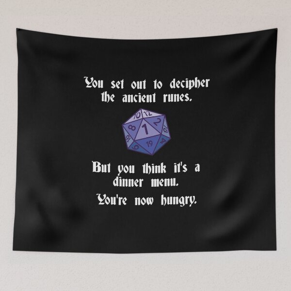 Item preview, I’m deciphering ancient runes… and I’m now hungry. RPG Natural 1, the critical miss strikes back designed and sold by Zanda-Nerd-Shop.