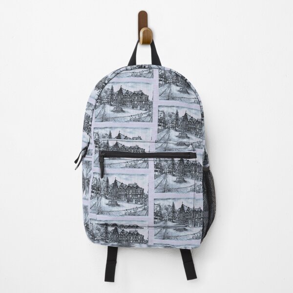 Item preview, Miltenberg Market Square Drawing, Germany, Sky-blue Old Photo Effect - A Timeless Tapestry of Bavarian Charm designed and sold by studioSharonKay.