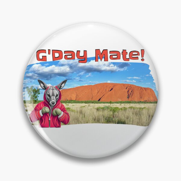 Item preview, G'Day Mate Australian Boxing Kangaroo at Uluru designed and sold by LighterLifeLove.