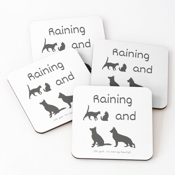 Artikelvorschau, Idiom „Katzen und Hunde regnen“ (dunkelgrau) entworfen und verkauft von Idioms4u.