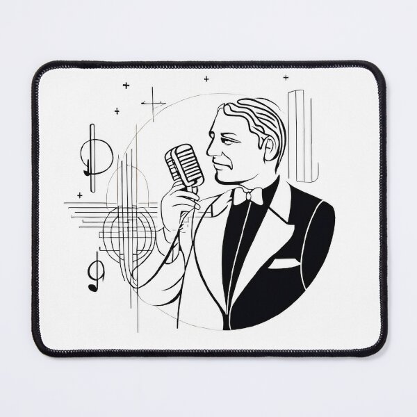 Item preview, Enrico Caruso Aesthetic Singing with Musical Notes in the Background designed and sold by MinimalistHaven.