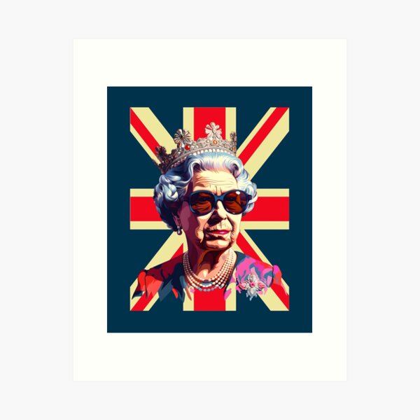 Item preview, Regal Shades: Queen Elizabeth II in Union Jack Sunglasses designed and sold by trendyzcom.