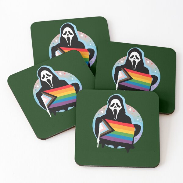 Item preview, Ghostface with Progressive Pride Flag  designed and sold by altenwerthhelen.