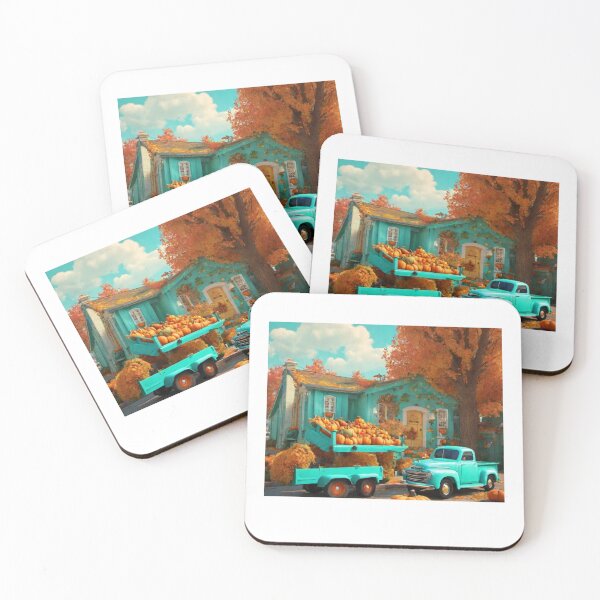 Item preview, Cute Little Aqua Blue Vintage Pickup Truck Happy Fall Y'All designed and sold by gillys.