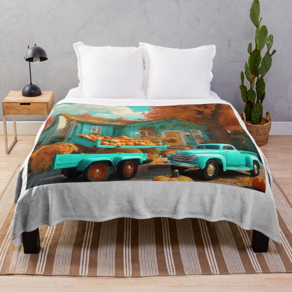 Item preview, Cute Little Aqua Blue Vintage Pickup Truck Happy Fall Y'All designed and sold by gillys.