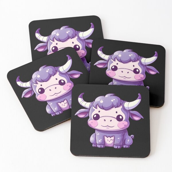Item preview, Cute Purple Cow / Bull, Cartoon Style, Sticker Illustration designed and sold by art-max-jenner.