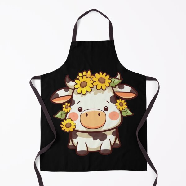 Item preview, Cute Yellow Sunflower Cow / Bull, Cartoon Style, Sticker Illustration designed and sold by art-max-jenner.