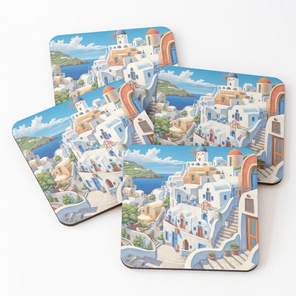 Item preview, Greek Village on Santorini Print designed and sold by Iconicapparel22.