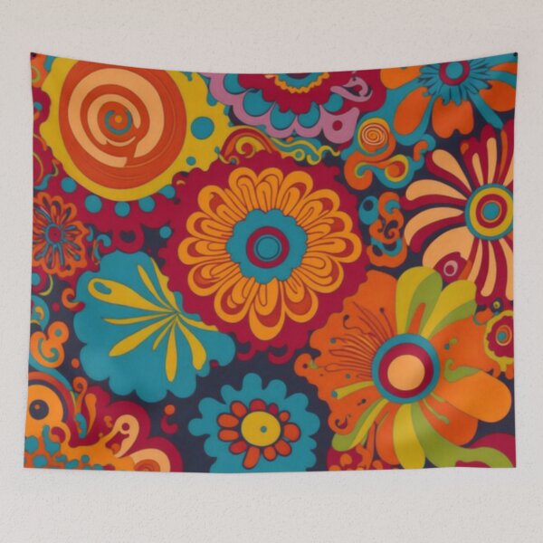 Item preview, Flower Power Colourful Flower Pattern designed and sold by druidwolfart.