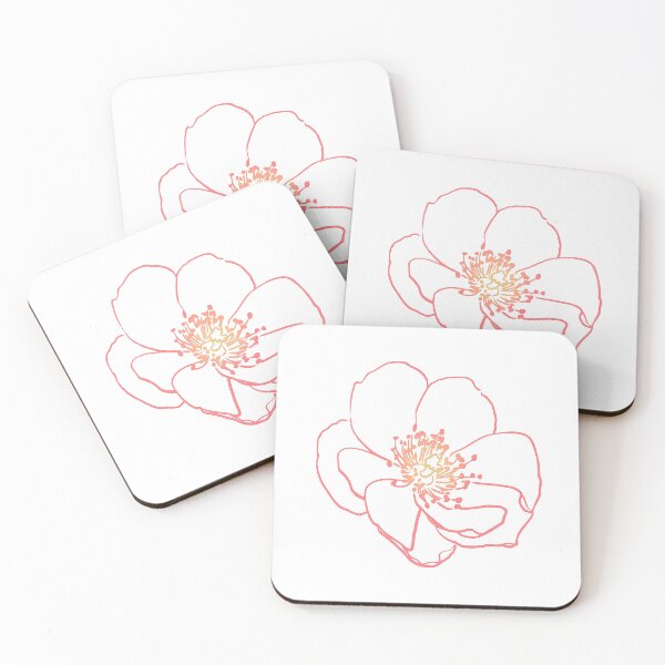 Item preview, Wild Rose Line Art In Pink designed and sold by Heathermarie321.