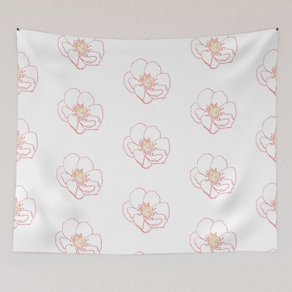 Item preview, Wild Rose Line Art In Pink designed and sold by Heathermarie321.
