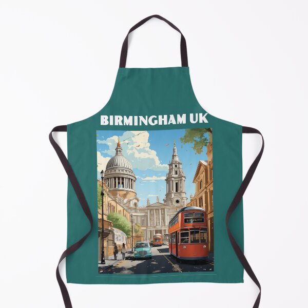 Item preview, birmingham UK travel poster in the style of 50s screen print travel posters designed and sold by windmildesigner.