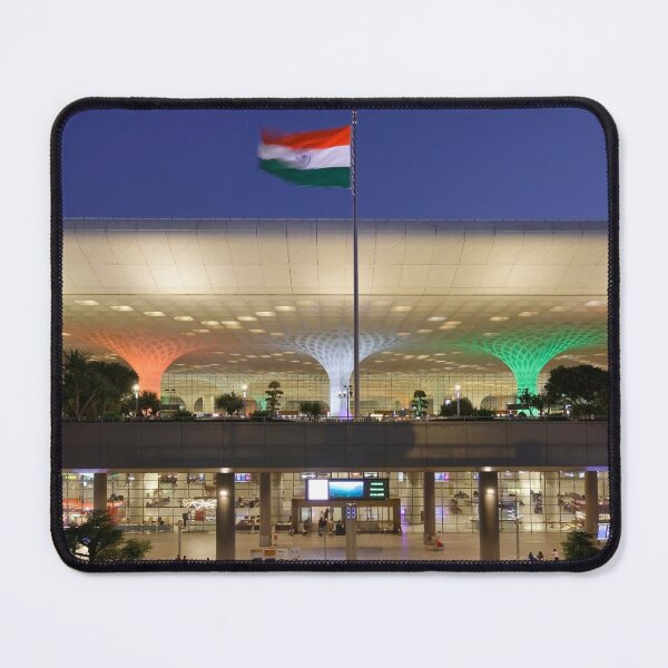 Item preview, Illuminated Mumbai International Airport on the Independence Day of India, Mumbai, modern art, wall art, print, personalised gifts, custom printed gifts designed and sold by CameraDesign.