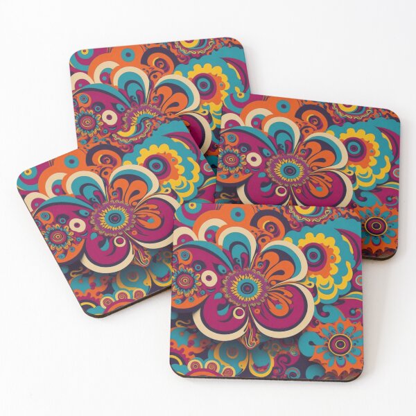 Item preview, Flower Power Colourful Flower Pattern designed and sold by druidwolfart.