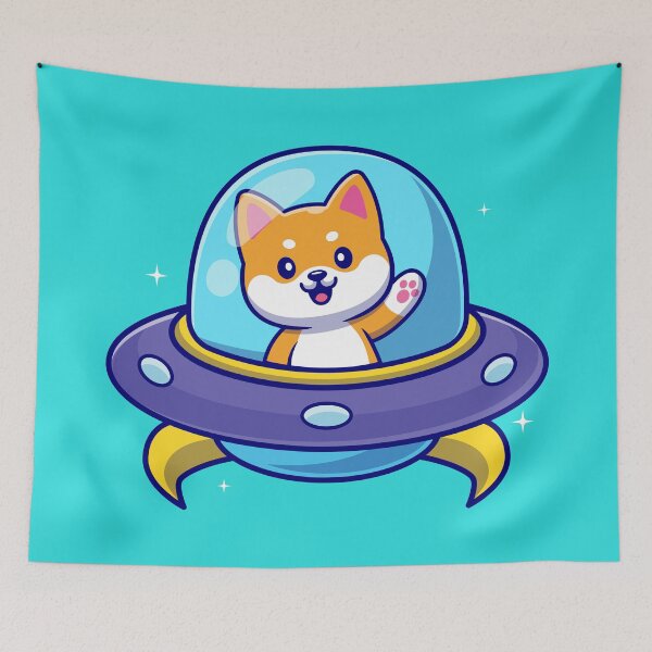Item preview, Shiba UFO Adventure: A Pawsitively Alien Ride designed and sold by hjian8219.
