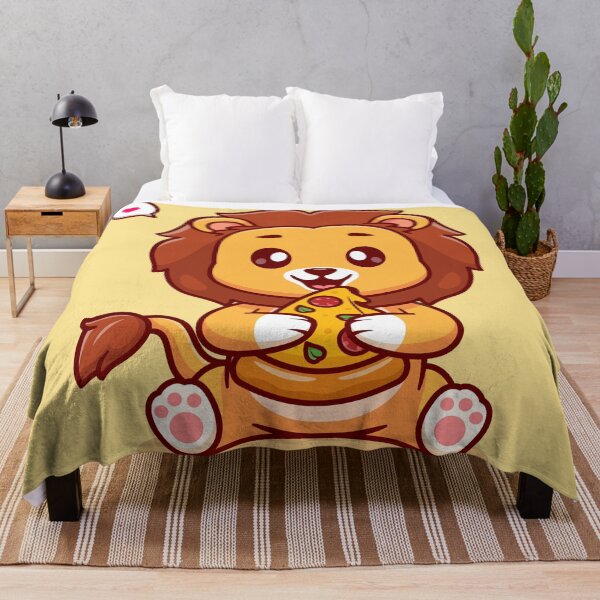 Item preview, Cute Lion Enjoying Pizza: Cartoon Vector Icon designed and sold by hjian8219.