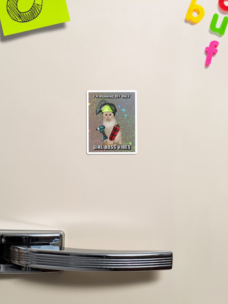 Thumbnail 1 of 3, Magnet, Girl boss vibes designed and sold by Catwithhardhat.
