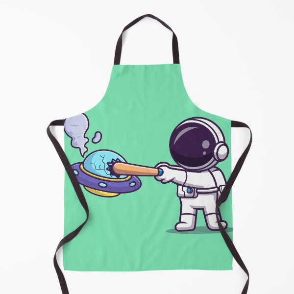 Item preview, Cute Astronaut Takes a Swing: UFO Smashing Cartoon Vector Icon designed and sold by hjian8219.