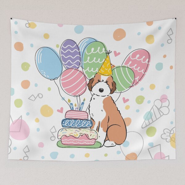 Item preview, Sable Aussiedoodle Aussie Doodle Dog Birthday Party designed and sold by Lulupainting.