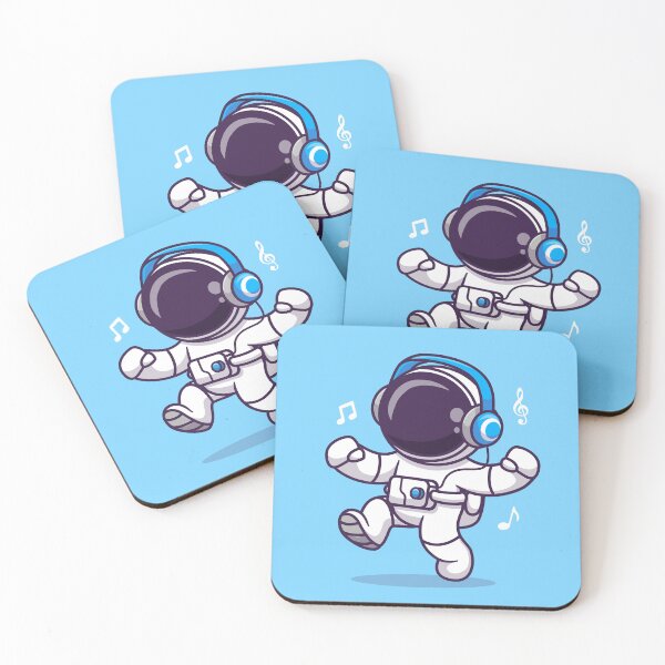 Item preview, Cute Astronaut Grooves: Listening to Music Cartoon Vector Icon designed and sold by hjian8219.