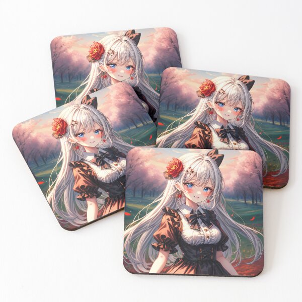 Item preview, Adorable silver haired anime girl designed and sold by MythicalSticker.