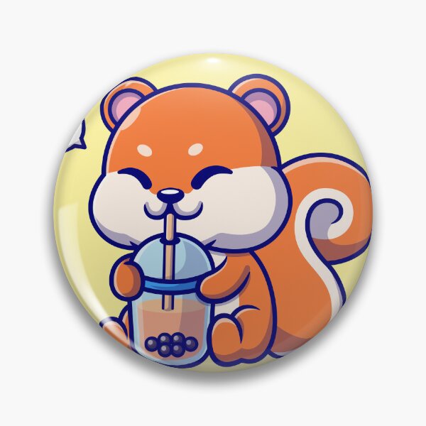 Item preview, Cute Squirrel Sips: Boba Milk Tea Cartoon Vector Icon designed and sold by hjian8219.