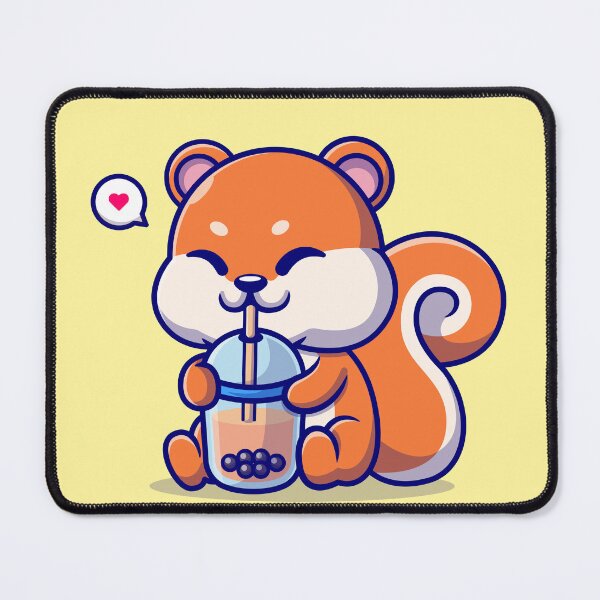Item preview, Cute Squirrel Sips: Boba Milk Tea Cartoon Vector Icon designed and sold by hjian8219.