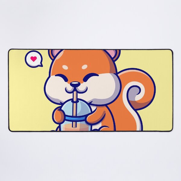 Item preview, Cute Squirrel Sips: Boba Milk Tea Cartoon Vector Icon designed and sold by hjian8219.